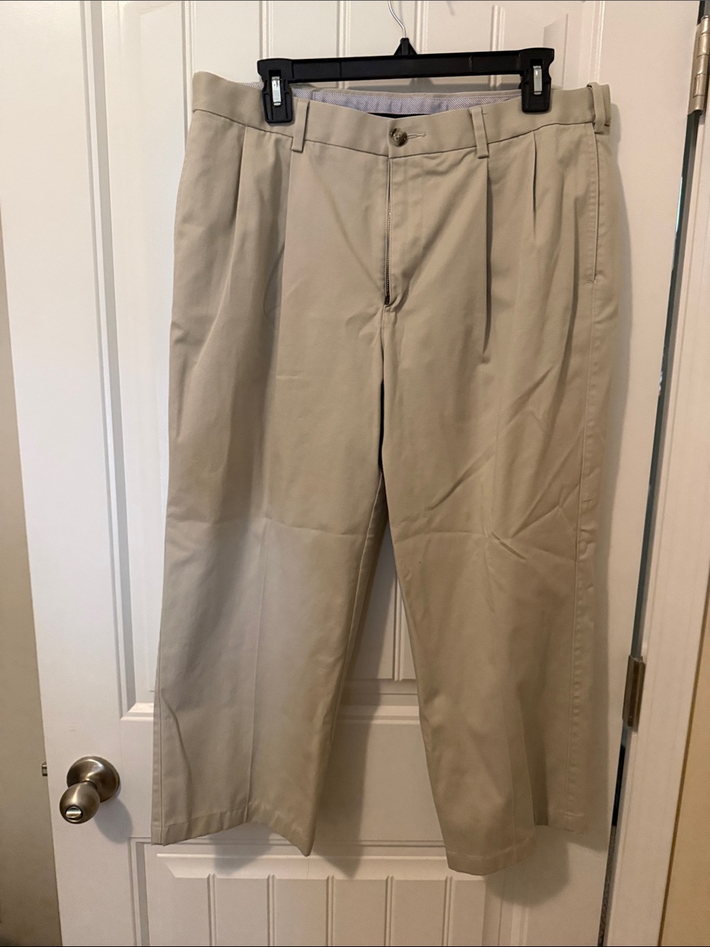 Savane Classic Pleated Khaki Dress Pants - Neutral Beige